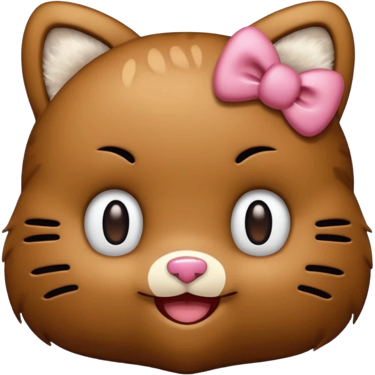 brown hello kitty with emoji emoji