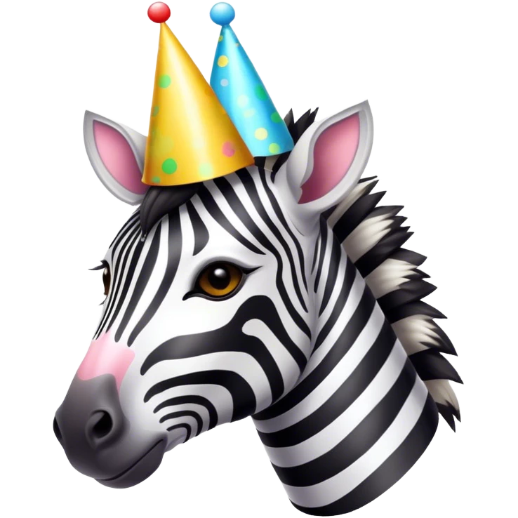 Zebra with party hat emoji