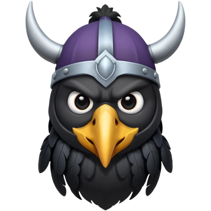 a cartoon Viking raven with horned cap emoji