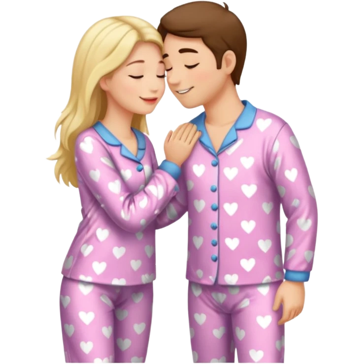 two Kissing in pajamas emoji