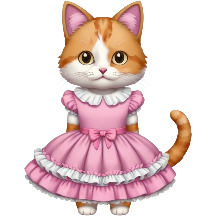 Cat wearing a dress emoji