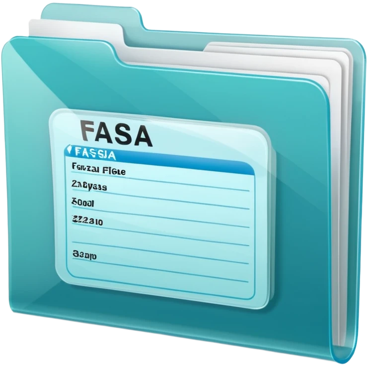 FAFSA info file - Transparent translucent plastic folder emoji