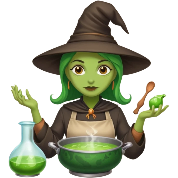green witch cooking potion emoji