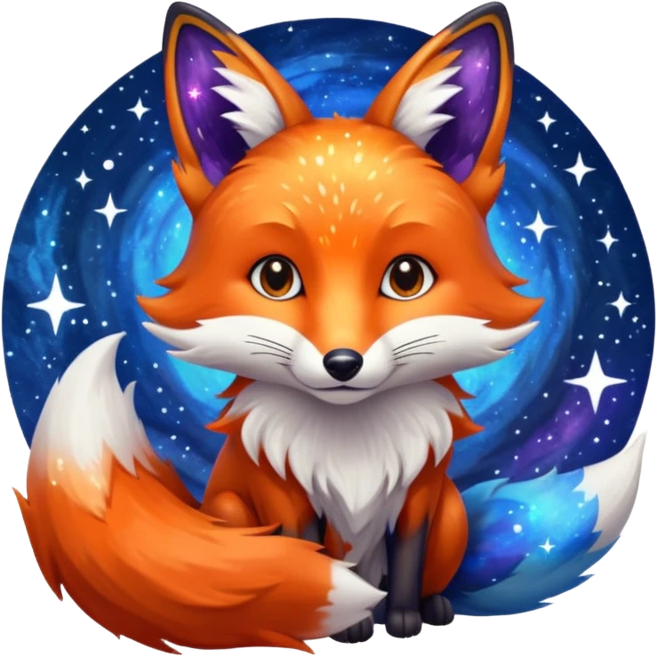 a galaxy print fox emoji