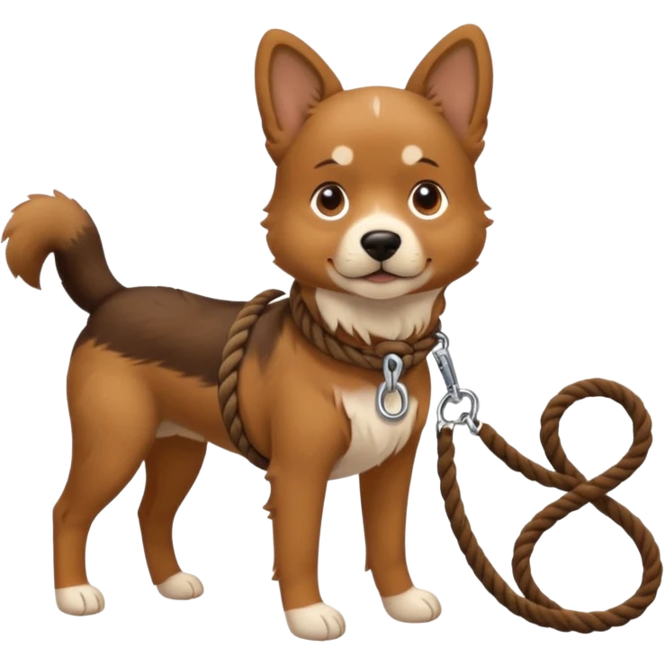 Dog on a leash rope emoji