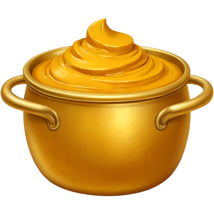 Thick Turmeric paste in a golden metal bowl emoji