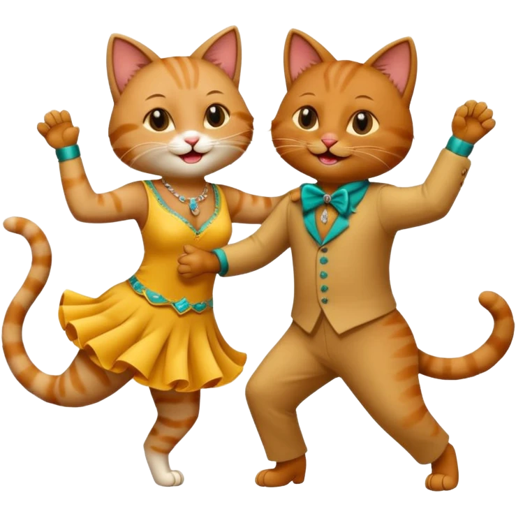 Cats couple salsa dancing  emoji
