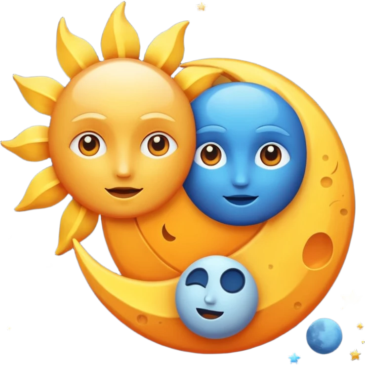 شمس وقمر emoji