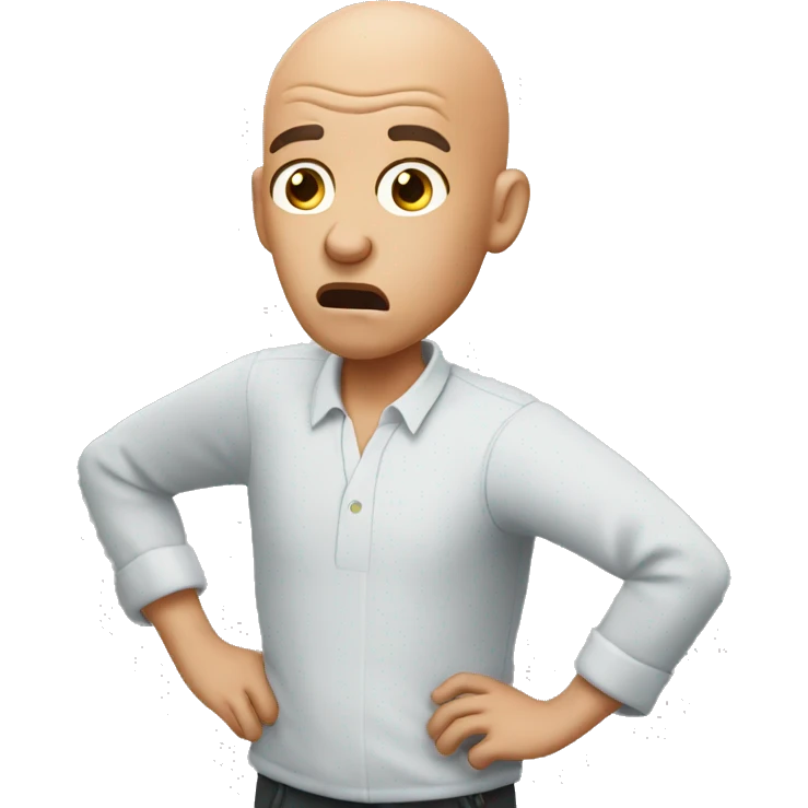 shocked bald guy  emoji