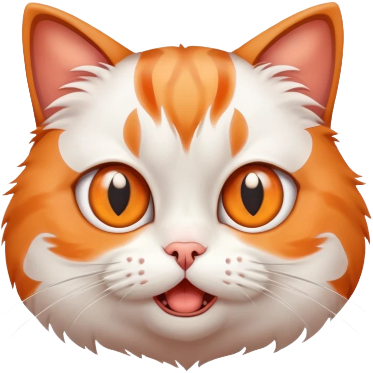 cute grimacing cat with big eyes and worried expression emoji