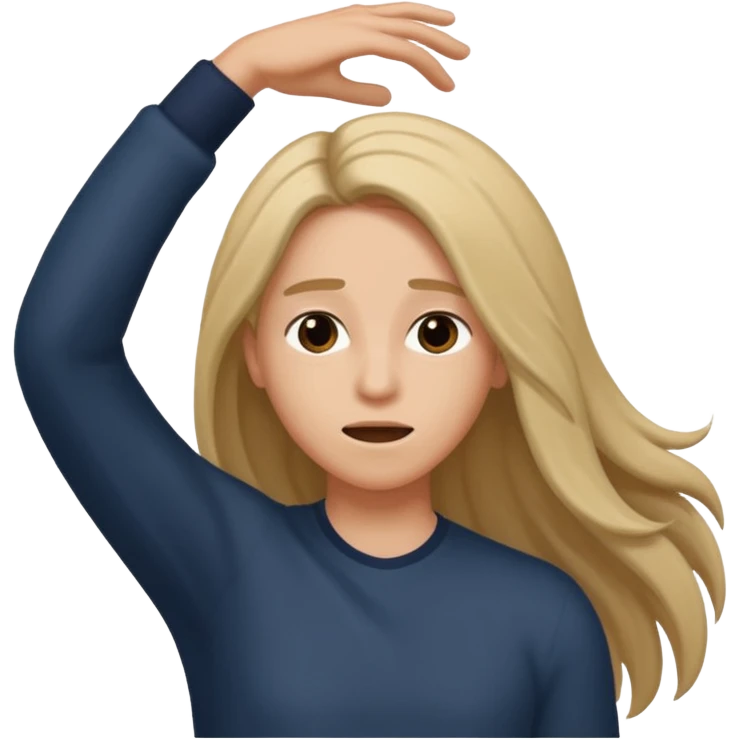 Pulling hair from behind emoji