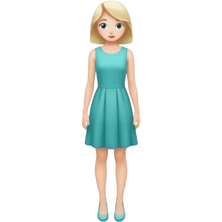 👗🧍‍♀️ merge this emojis the dress should be light teal on a girl full emoji