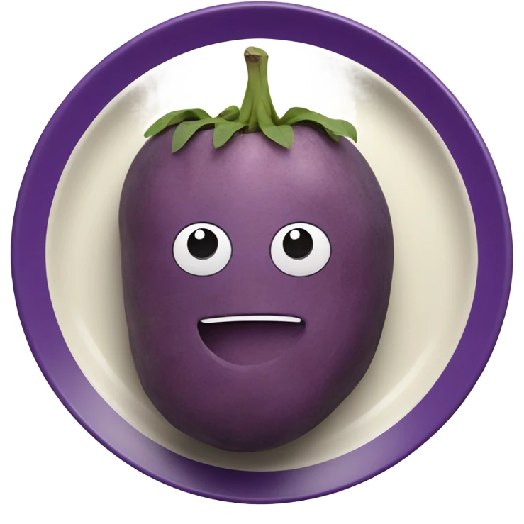 purple sweet potato on a plate emoji