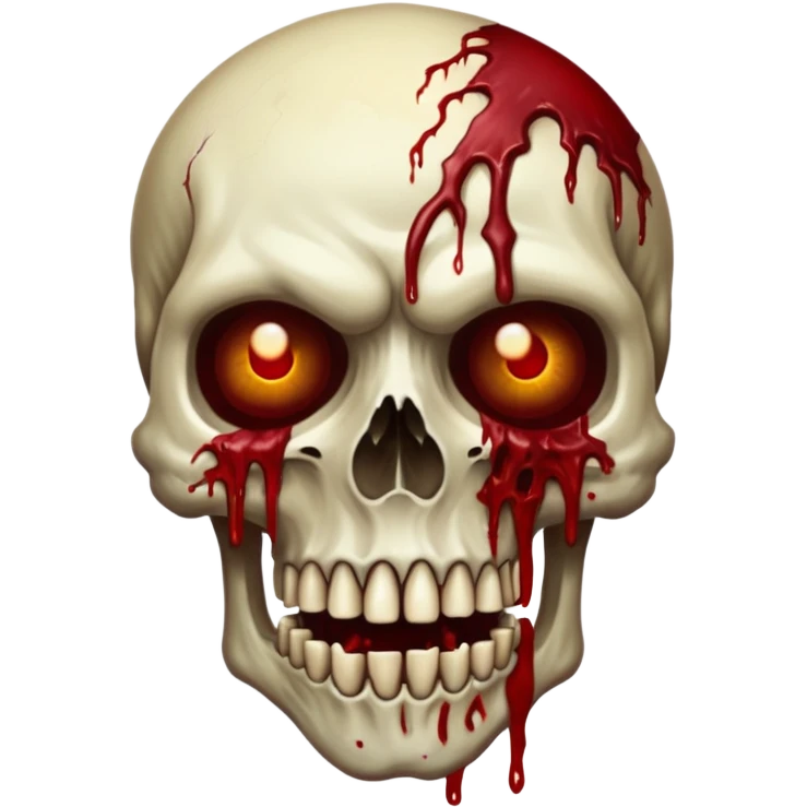 A Hideous mutated monster covered in rotton flesh and bloodin the style of your bleeding skull art, full body emoji