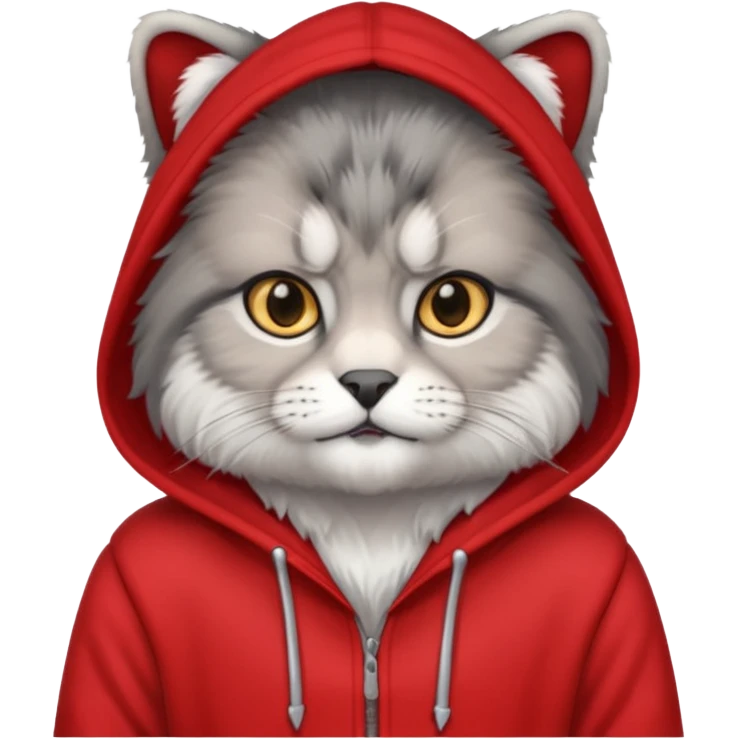 manul in a red hoodie emoji