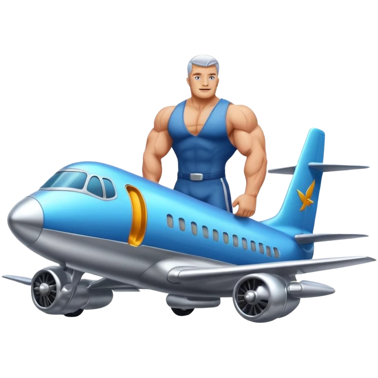 Bodybuilder airplane emoji