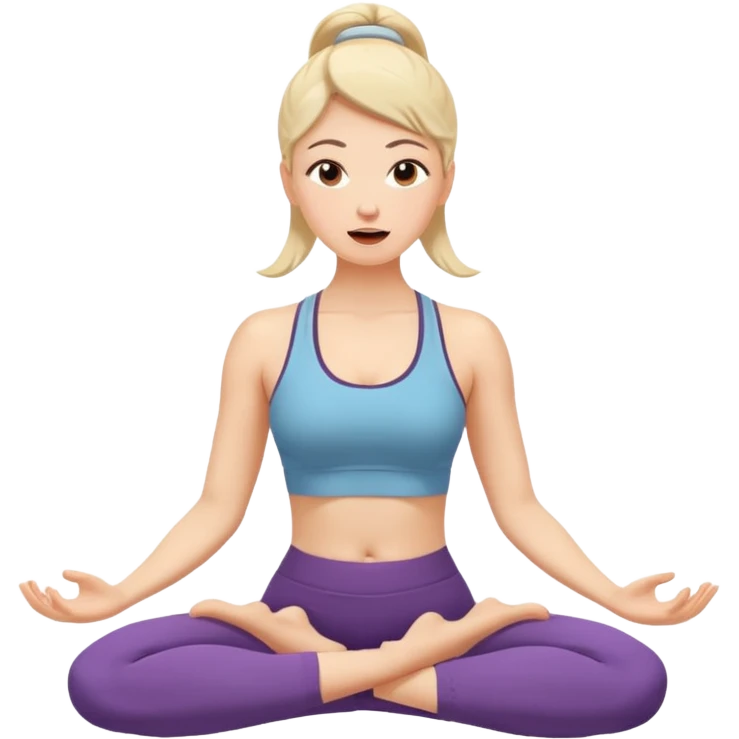 woman burping during yoga practice emoji