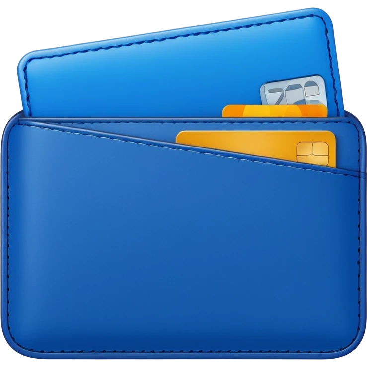 blue wallet with credit card sticking out emoji