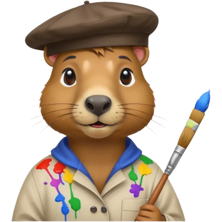 capybara painter emoji