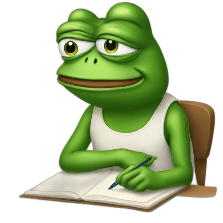 pepe the frog taking notes emoji