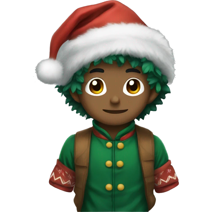 Deku with Christmas clothes emoji
