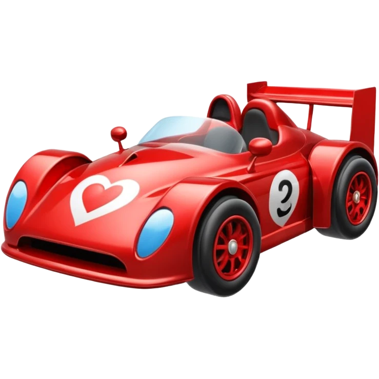 heart driving in a race car emoji