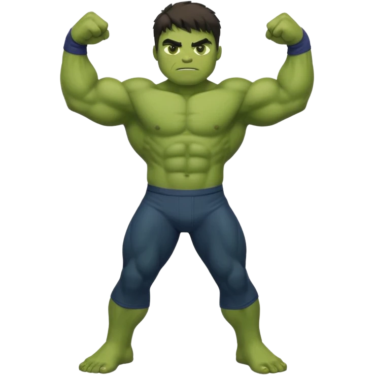 kid hulk flexing arms full body long pants emoji
