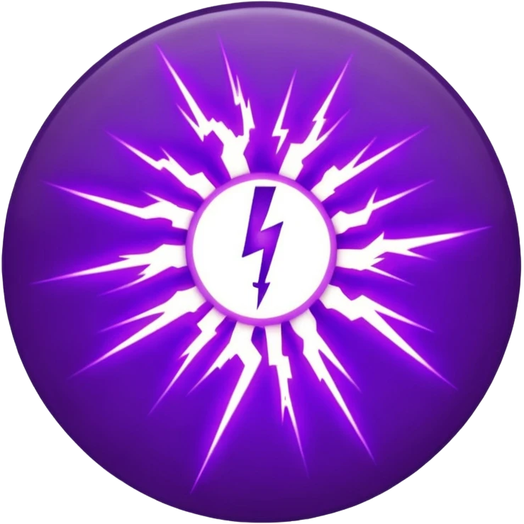 Combination of red blue lightening creating purple lightening in circle shape emoji