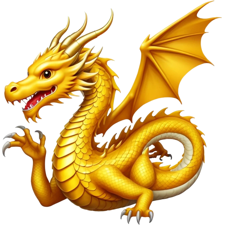 Big golden dragon flying  emoji