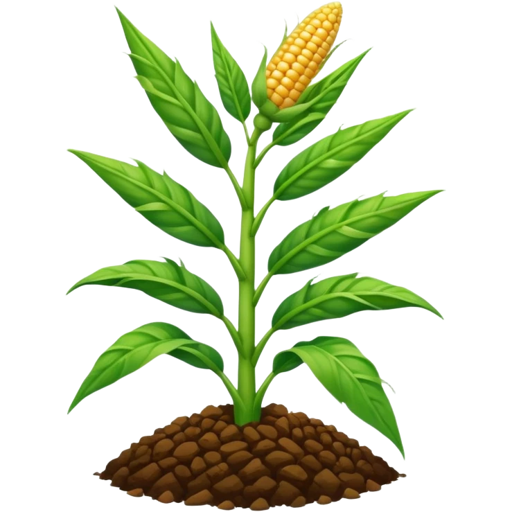 Cây bắp mọc trên đất emoji