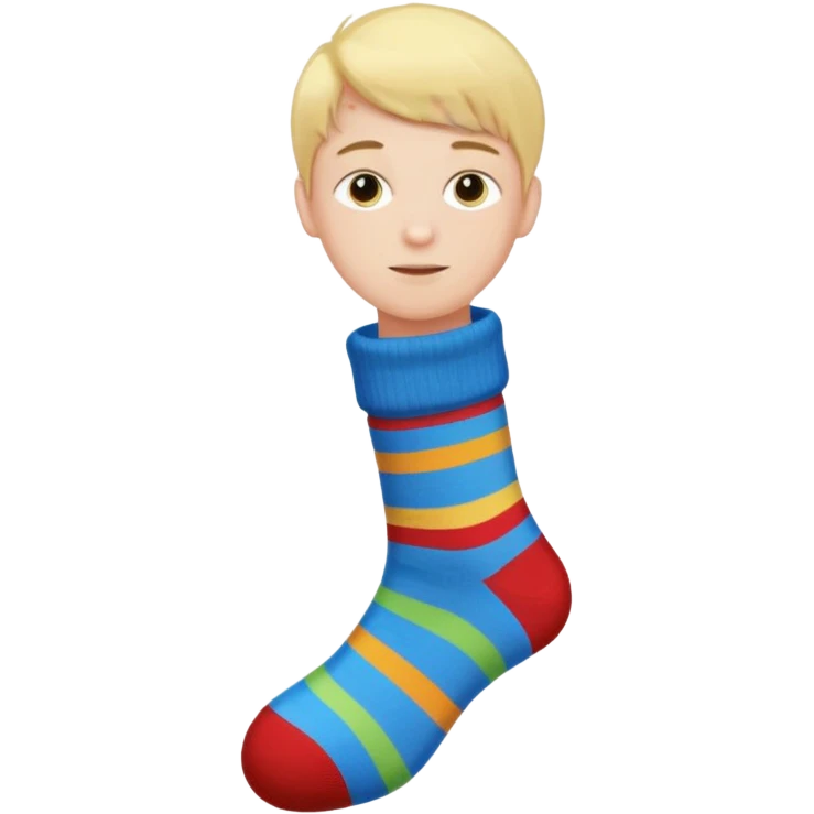 پسر جوراب به دست emoji
