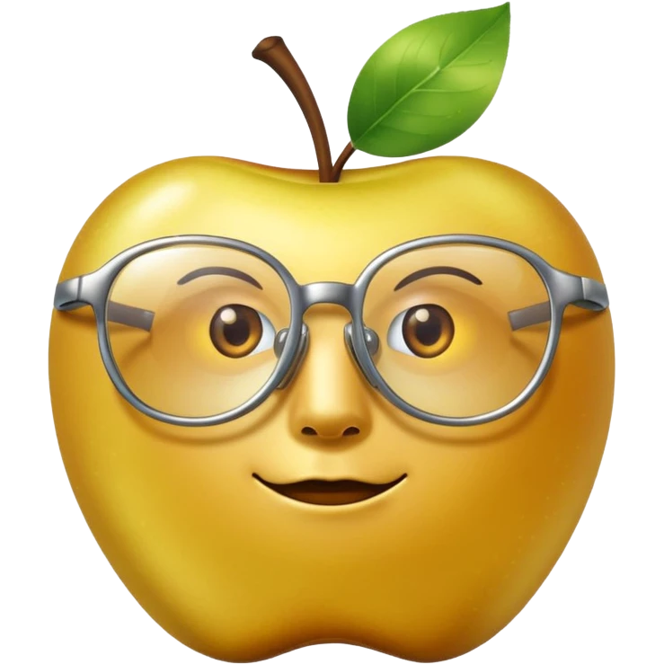 faceless golden apple with glasses emoji