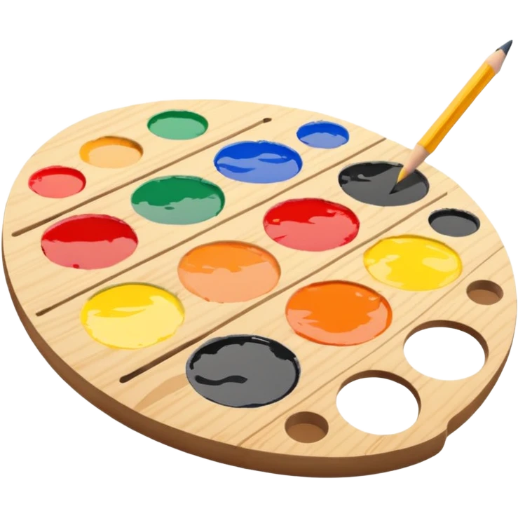 Paint pallete with pencil emoji