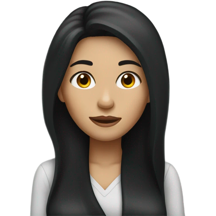 Woman with long black hair emoji