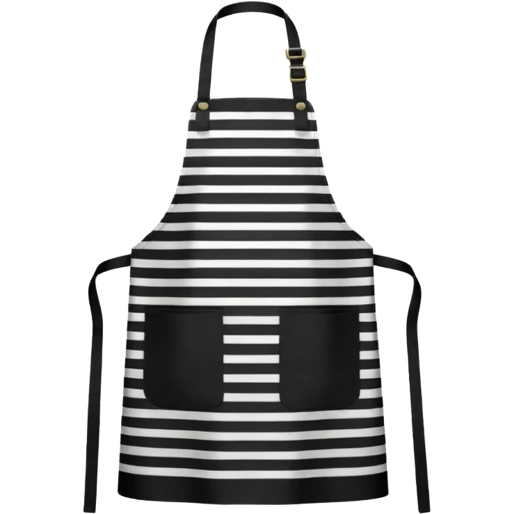 black apron with white stripes (dense) emoji