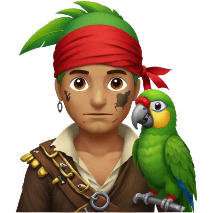 pirate and parrot emoji