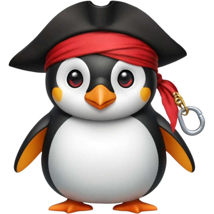 Penguin pirate emoji