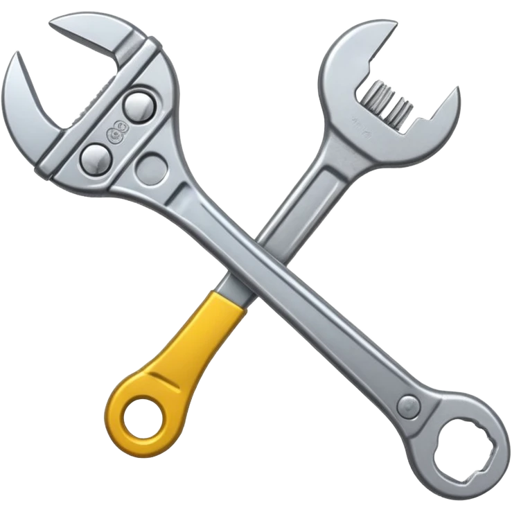 Adjustable wrench, emoji style, with professional lighting, no face on objects, white background emoji