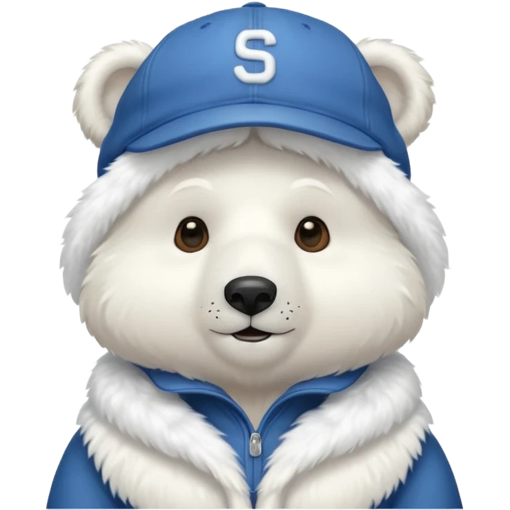 white Bear with cap emoji