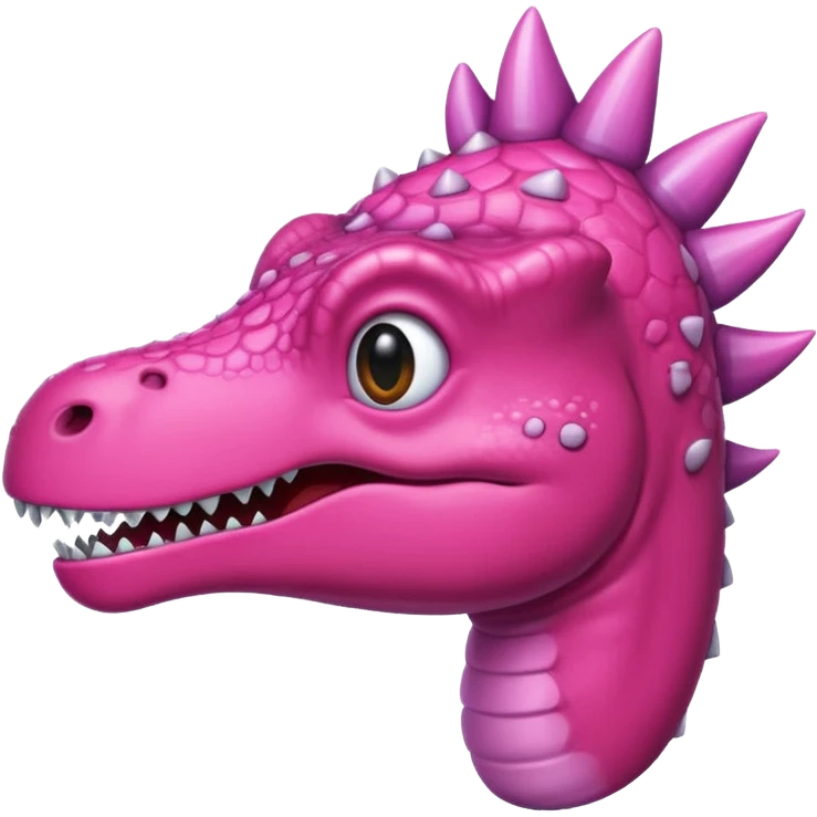 Crea un emoji de un dinosaurio de color rosa emoji