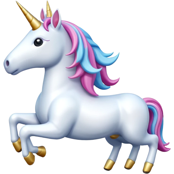 A 3d unicorn 🦄 on a plane ✈️  emoji