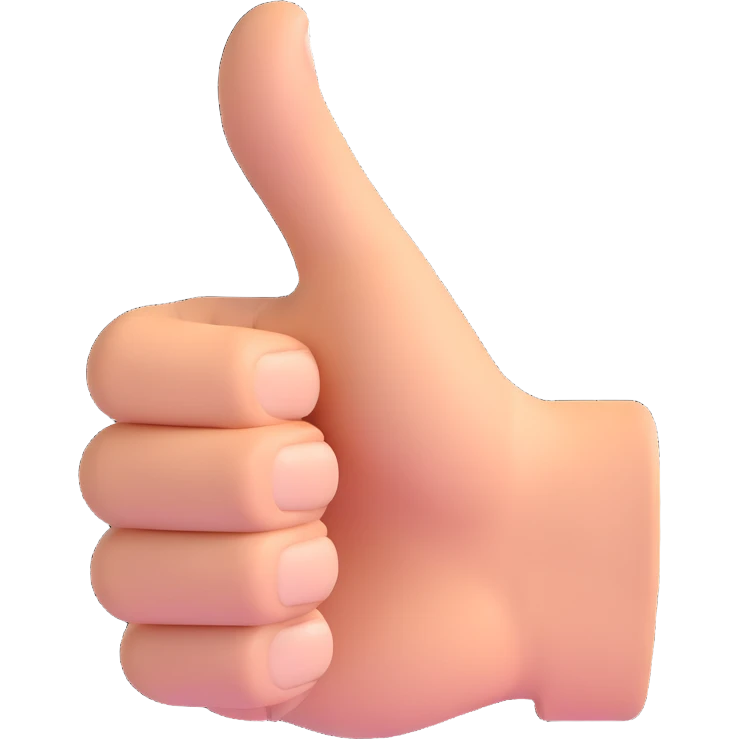 a thumbs up hand emoji