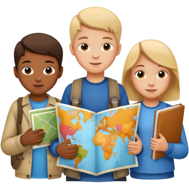 children Holding Maps emoji