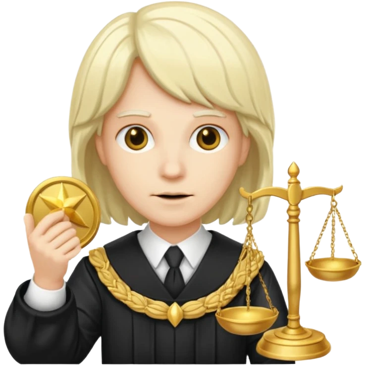 Fancy judge with golden scales emoji