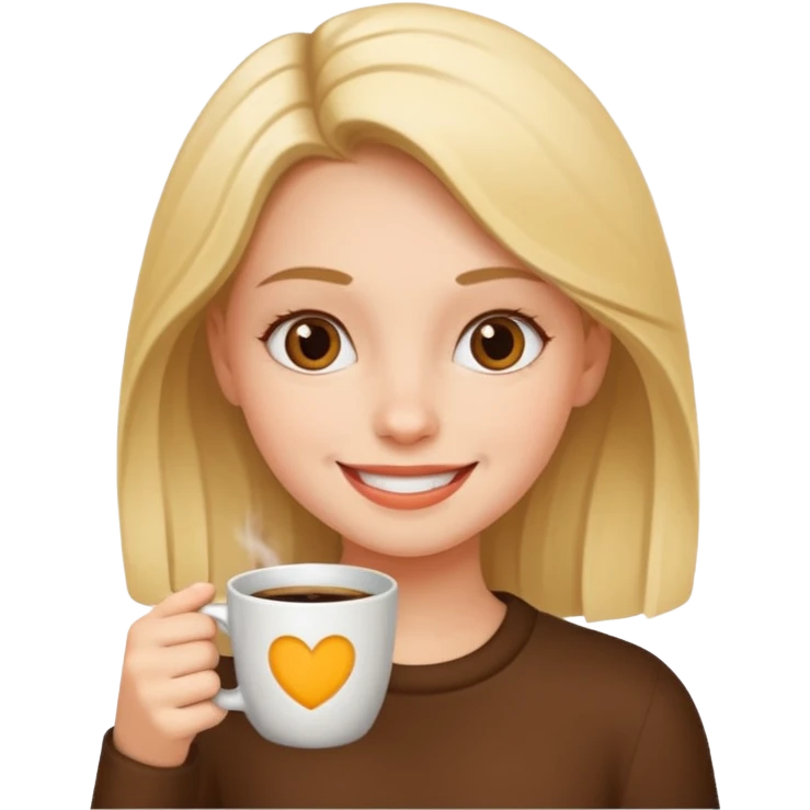 دختری که قهوه میخورد emoji