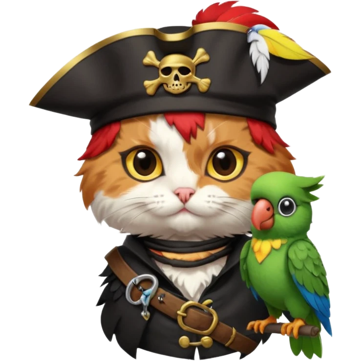 بچه گربهpirate and parrot emoji