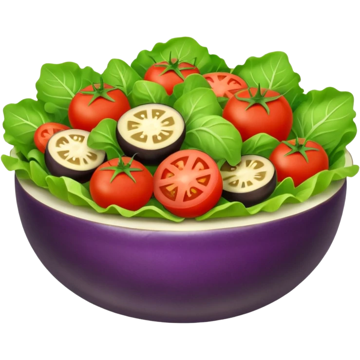 Salada com alface tomate berinjela  emoji