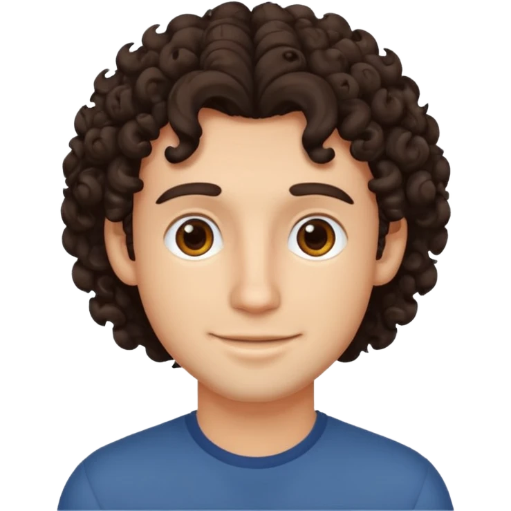 Make a guy with curly dark browns hair emoji