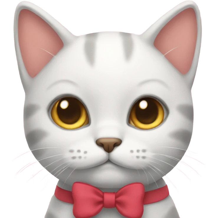 Kitty wearing a bow emoji