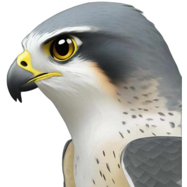 Peregrine falcon on a spreadsheet emoji